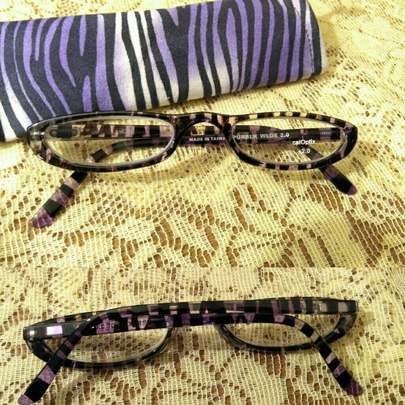 Vintage Elegant Half Moon Reading Glasses + Case - Picture 5 of 6